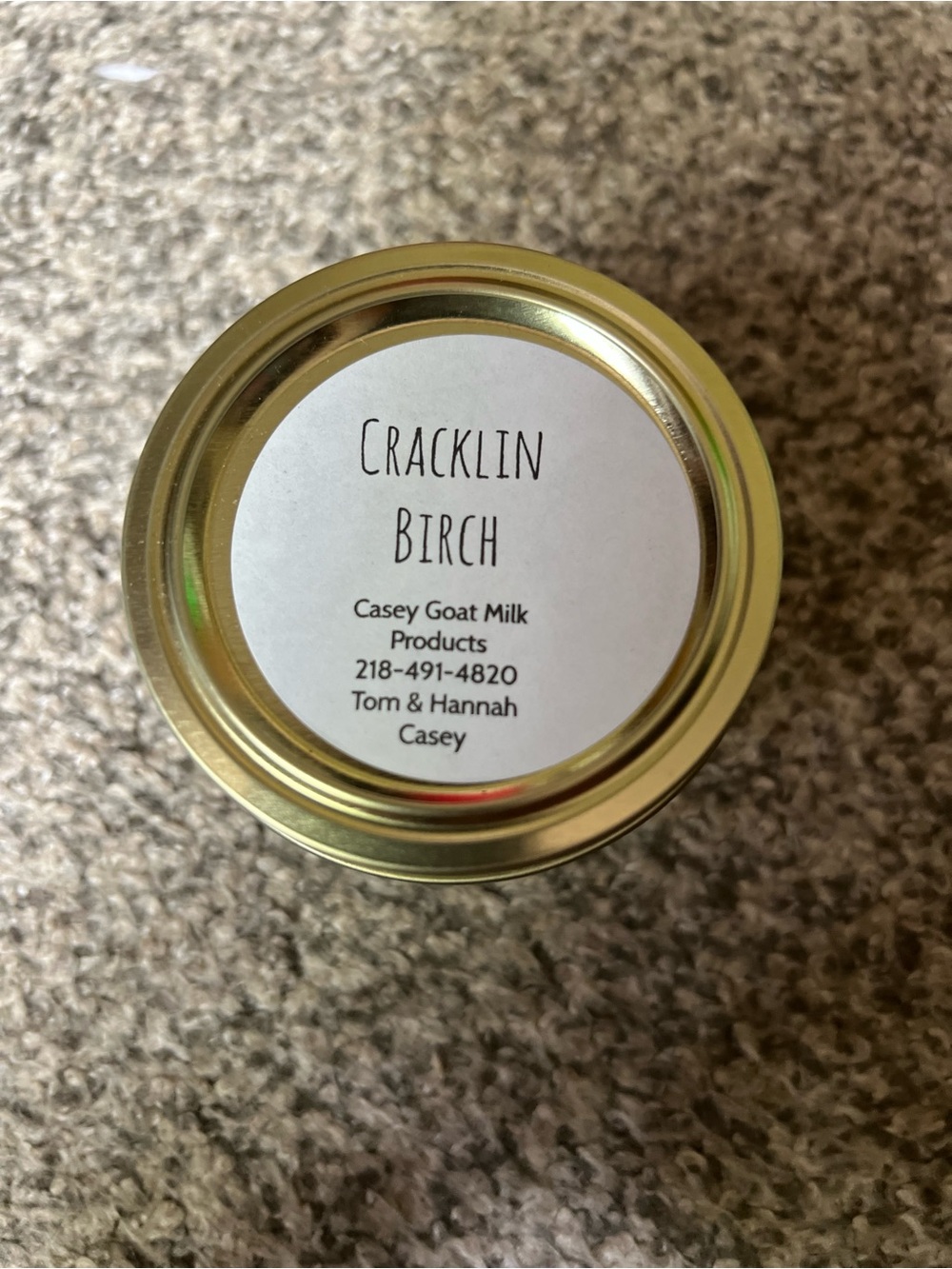 Cracklin Birch Casey Goat Milk Candle - Gold Lid